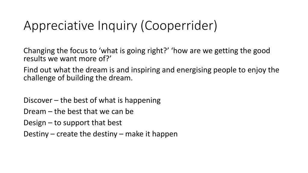 appreciative inquiry cooperrider
