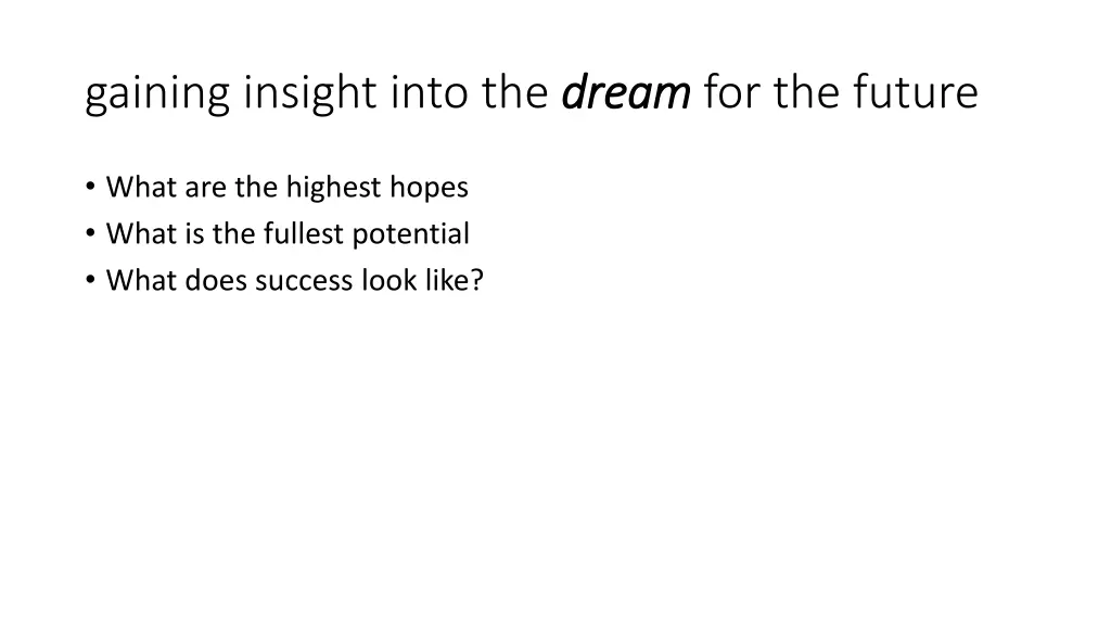 gaining insight into the dream