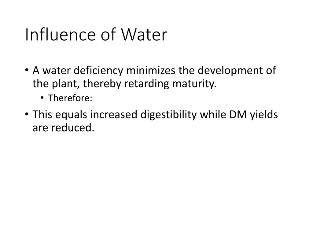 influence of water