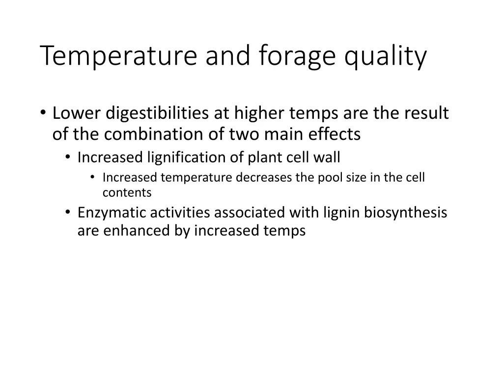 temperature and forage quality