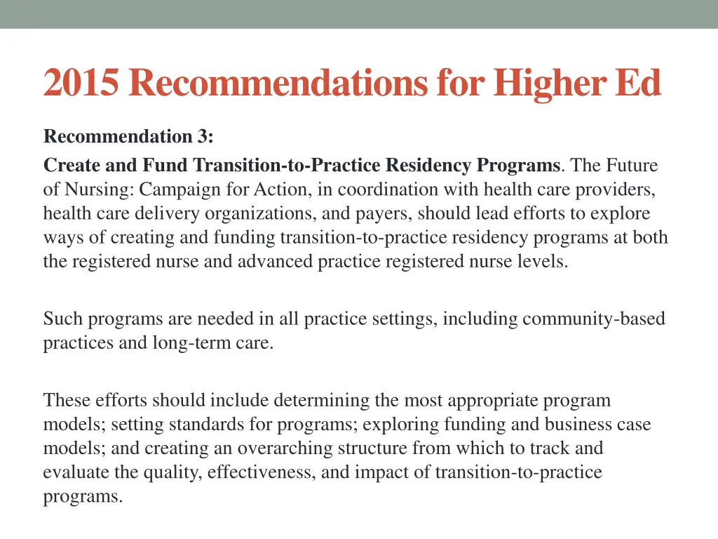 2015 recommendations for higher ed 1