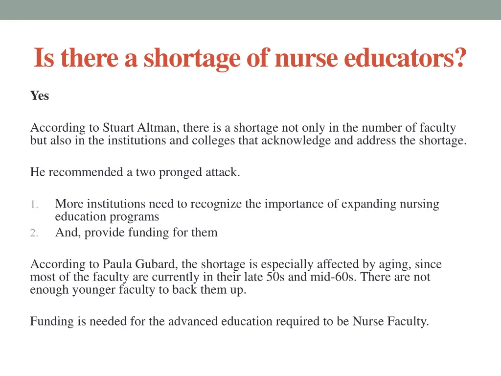 is there a shortage of nurse educators