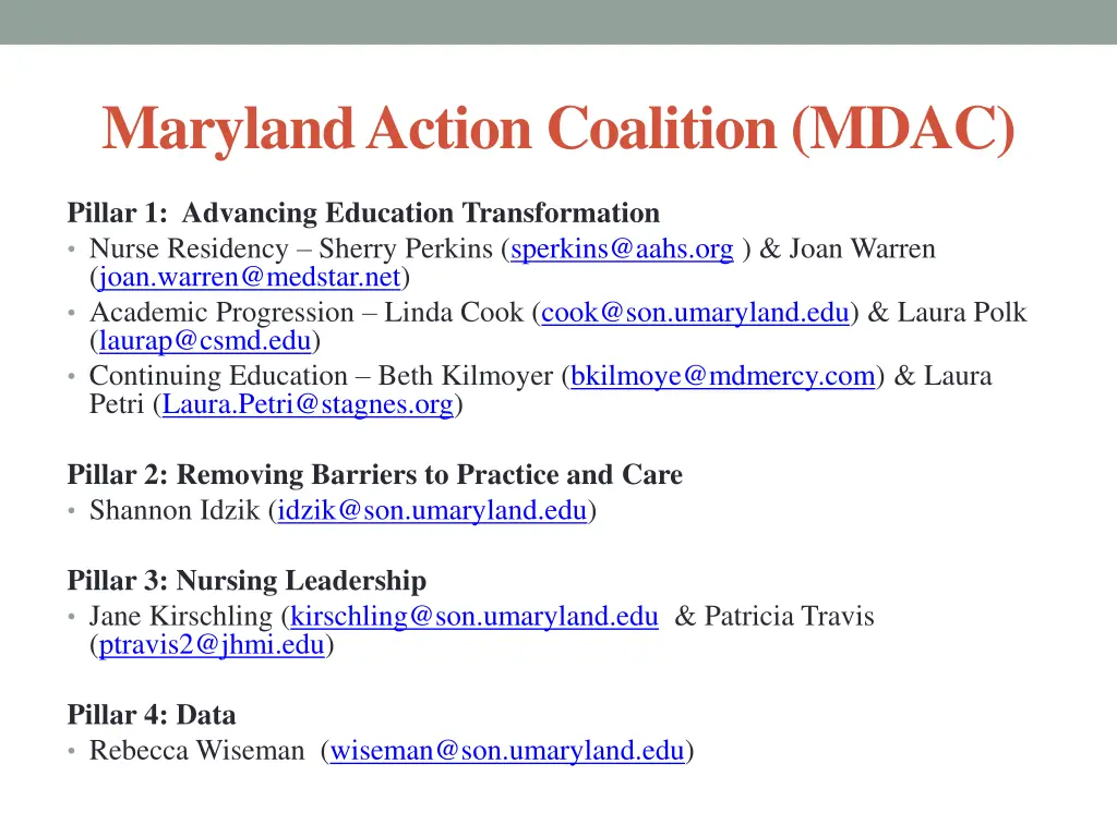 maryland action coalition mdac