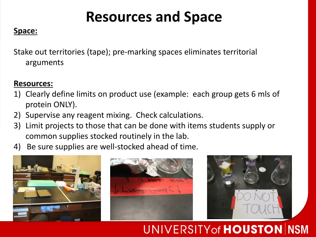 resources and space