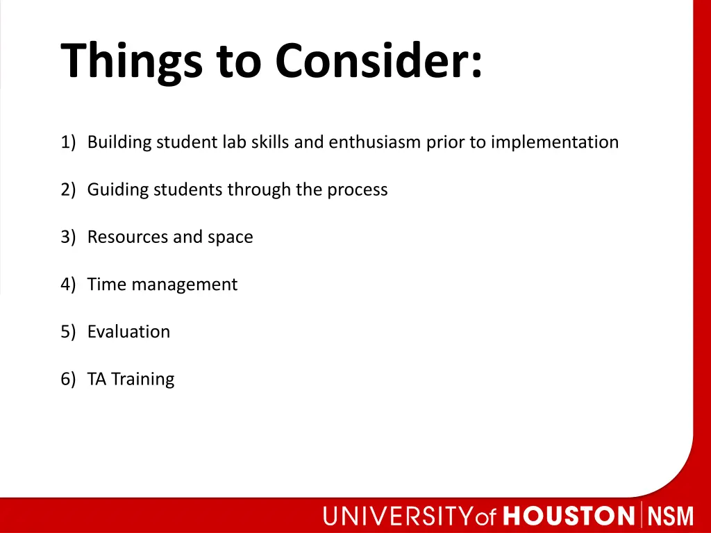 things to consider