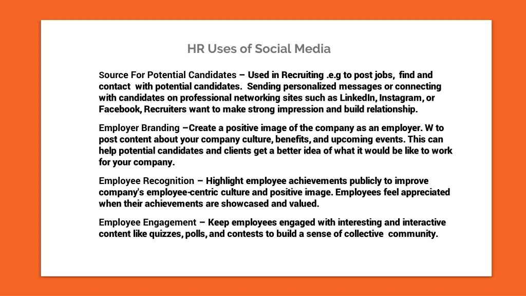 hr uses of social media