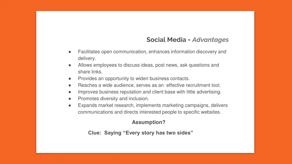 social media advantages