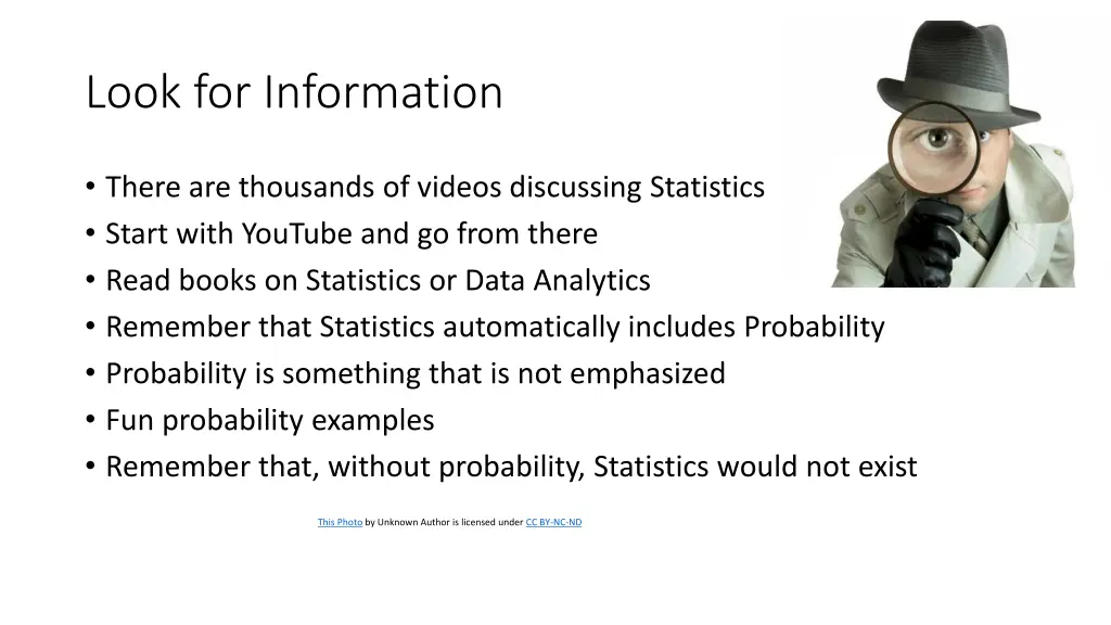 look for information