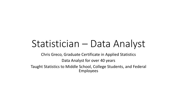 statistician data analyst