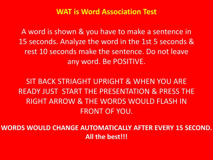 wat is word association test