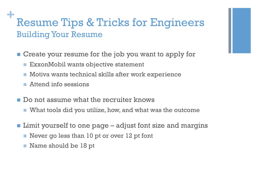 resume tips tricks for engineers building your