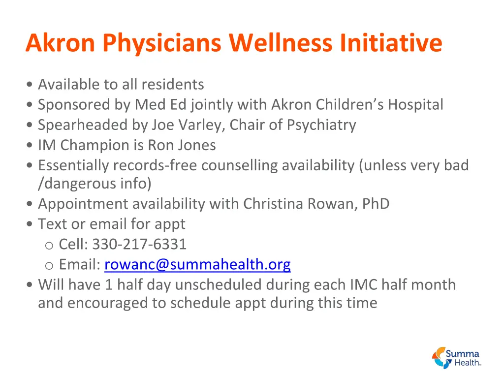 akron physicians wellness initiative
