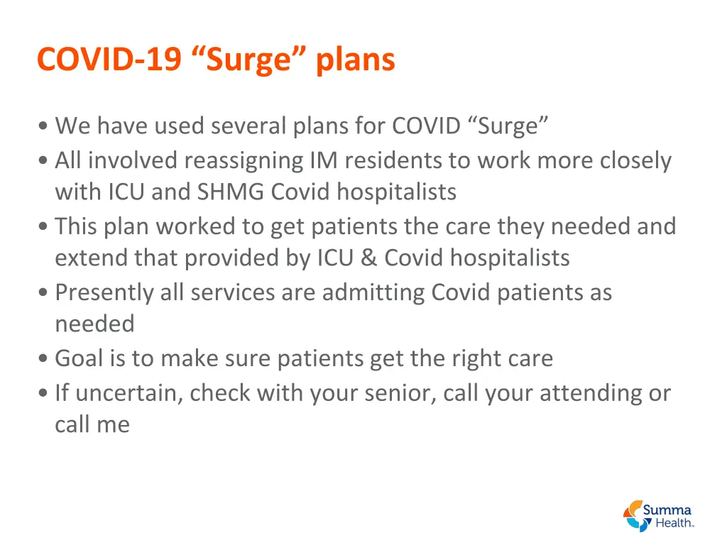 covid 19 surge plans
