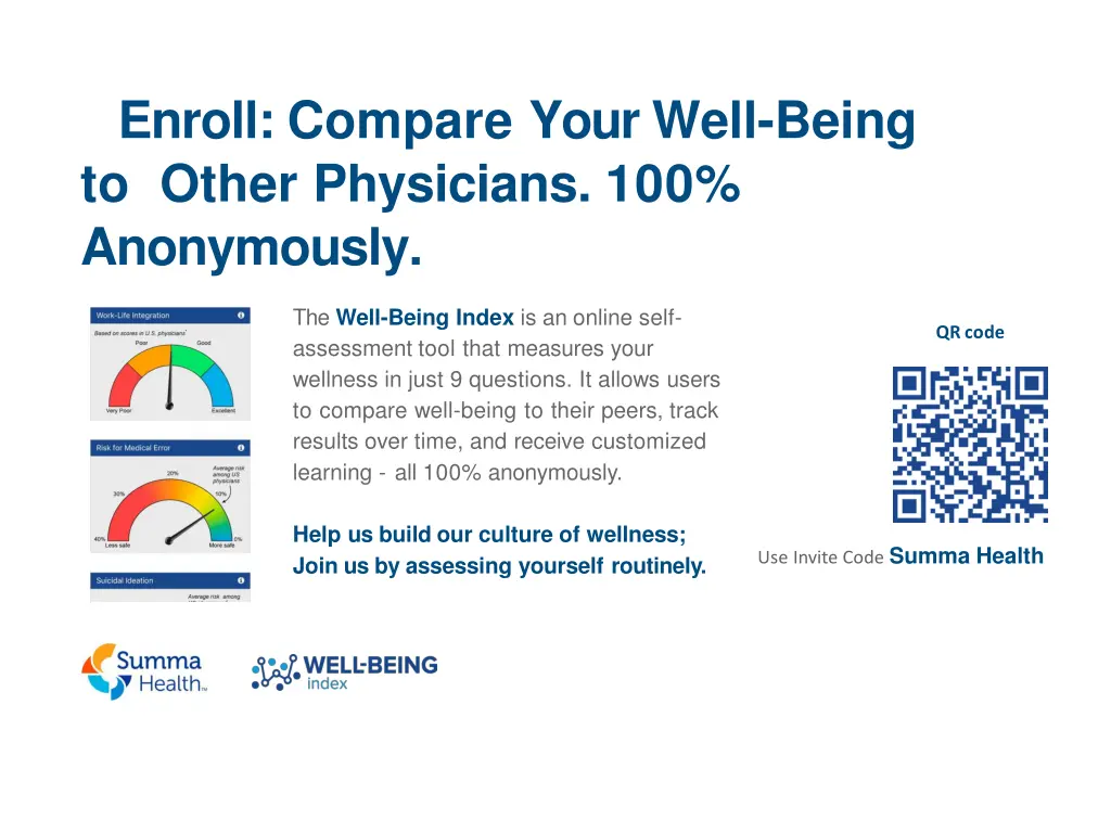 enroll compare your well being to other