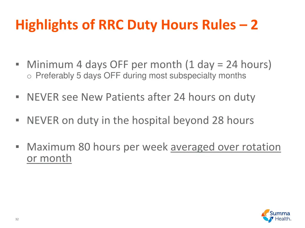 highlights of rrc duty hours rules 2