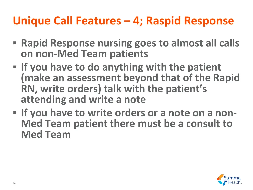 unique call features 4 raspid response