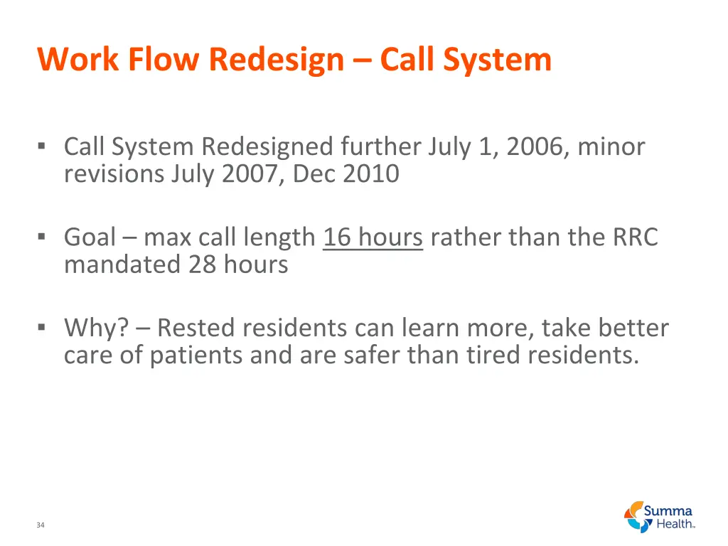 work flow redesign call system