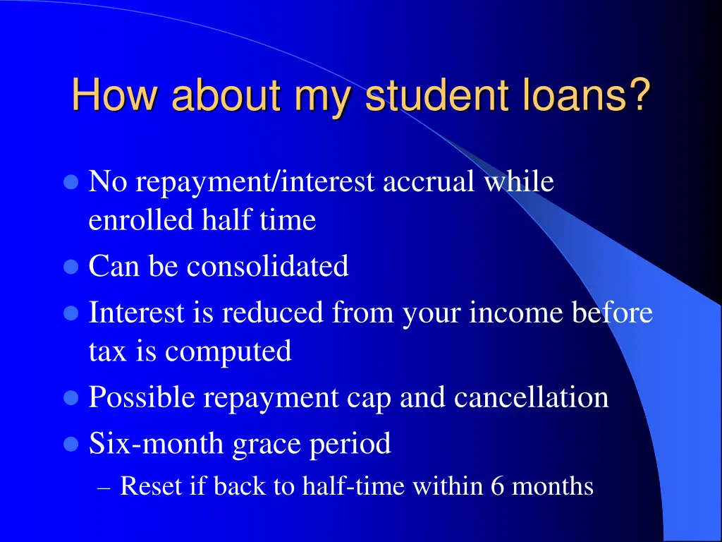 how about my student loans