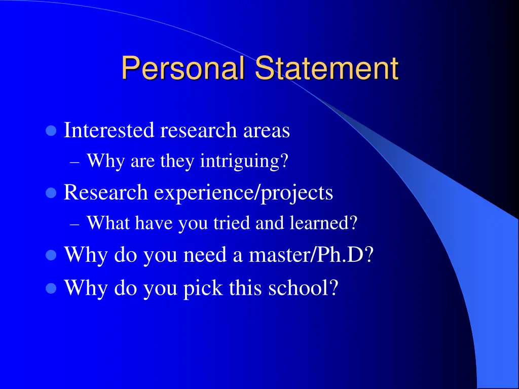 personal statement