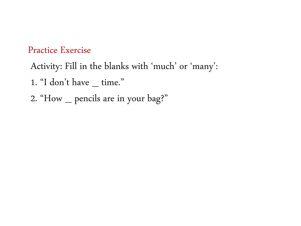 practice exercise activity fill in the blanks