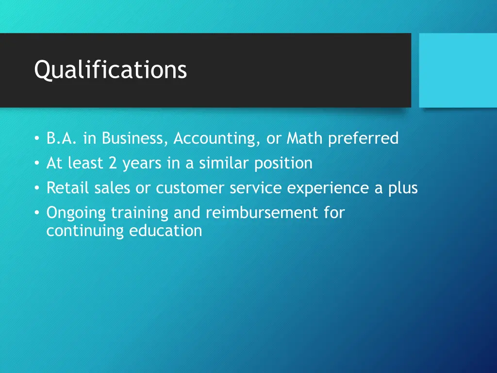 qualifications