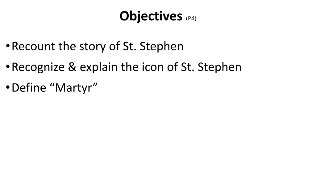 objectives p4
