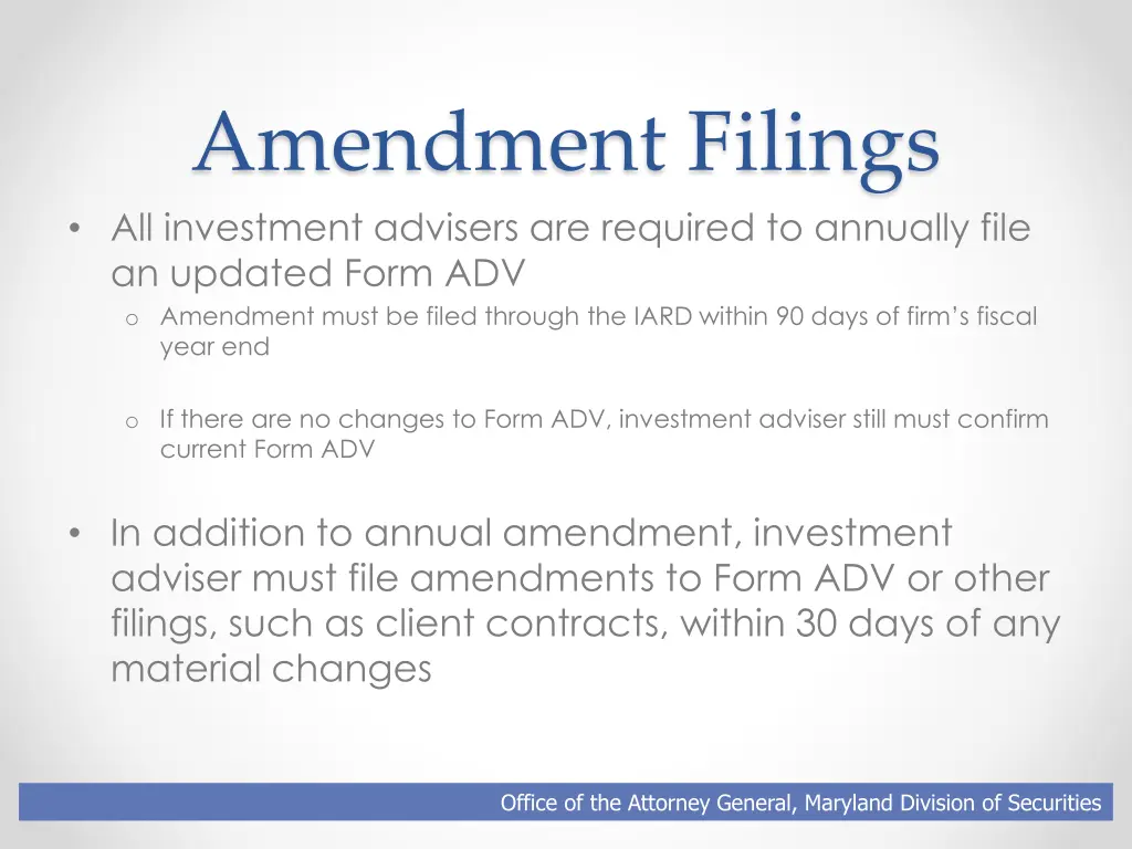 amendment filings all investment advisers
