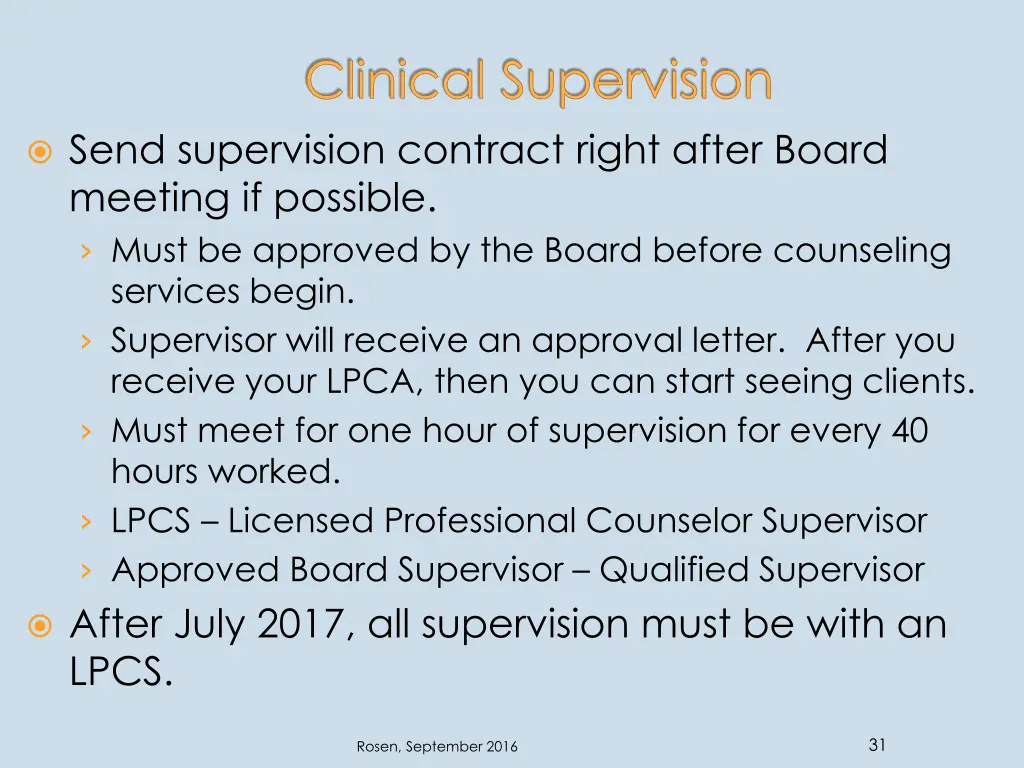 clinical supervision