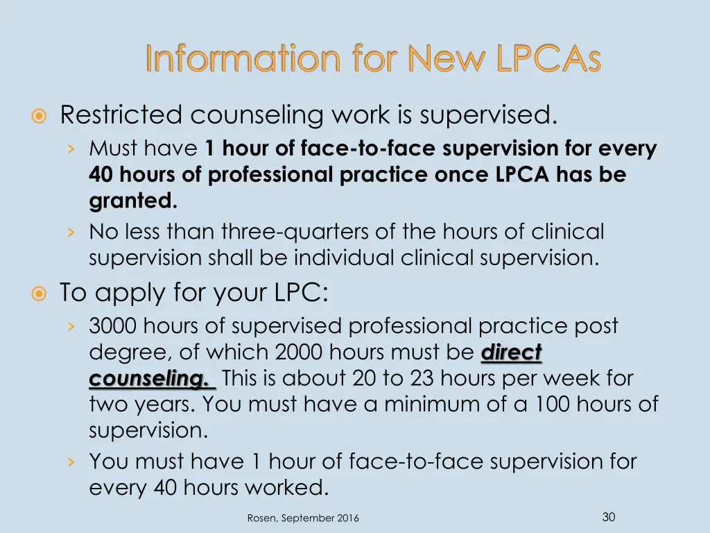 information for new lpcas