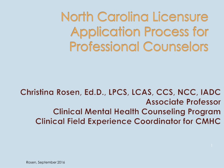 north carolina licensure application process