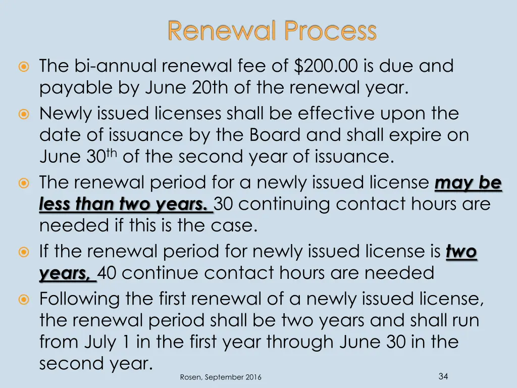 renewal process