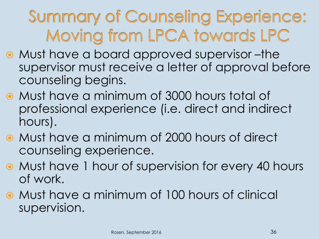 summary of counseling experience moving from lpca