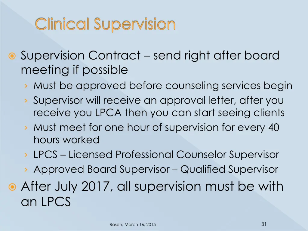 clinical supervision