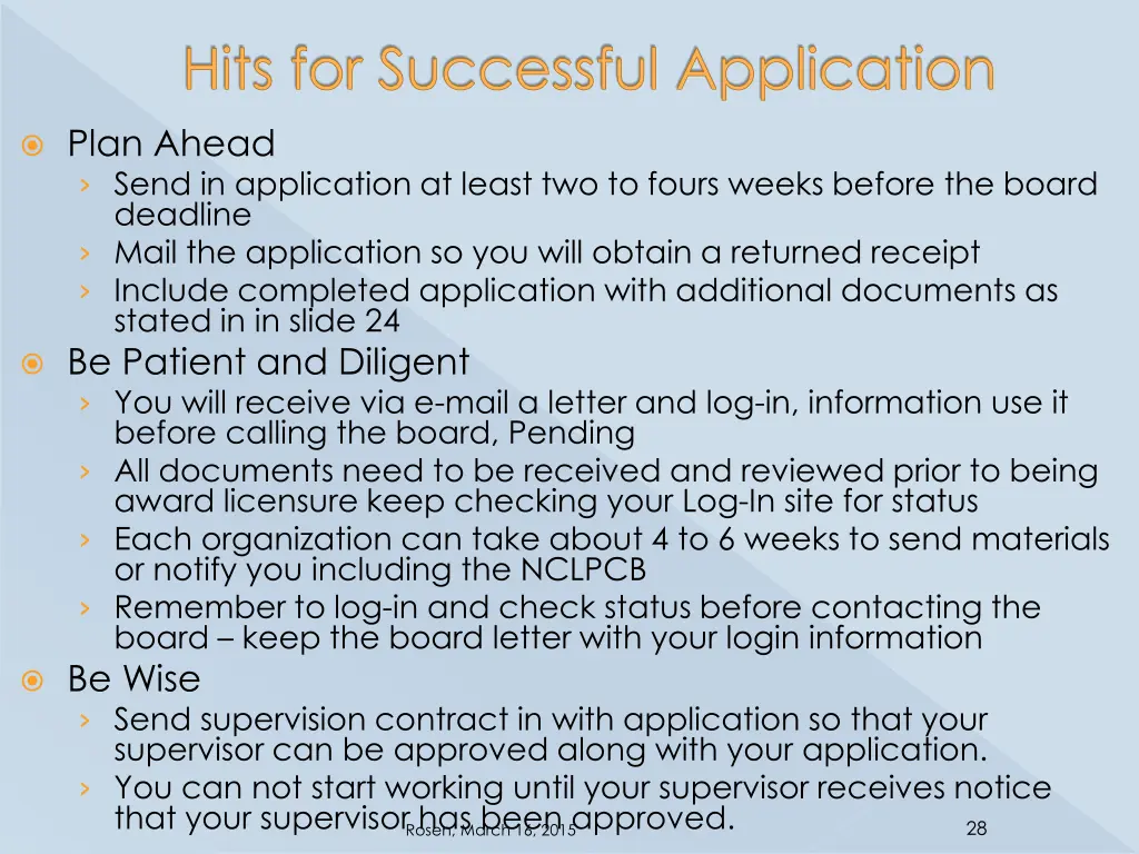 hits for successful application