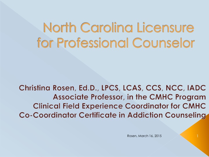 north carolina licensure for professional