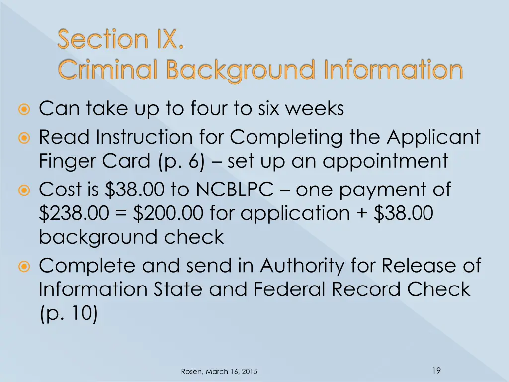 section ix criminal background information