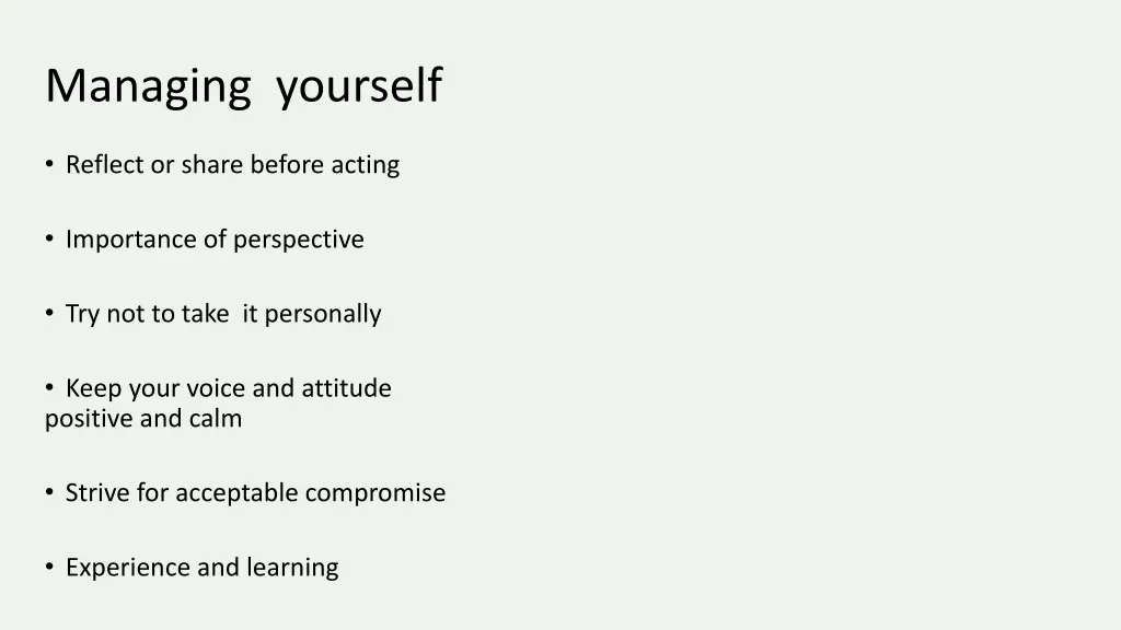 managing yourself