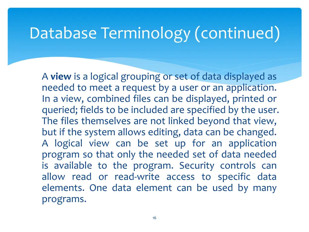 database terminology continued 2