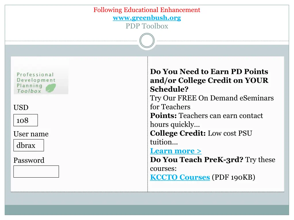 following educational enhancement www greenbush