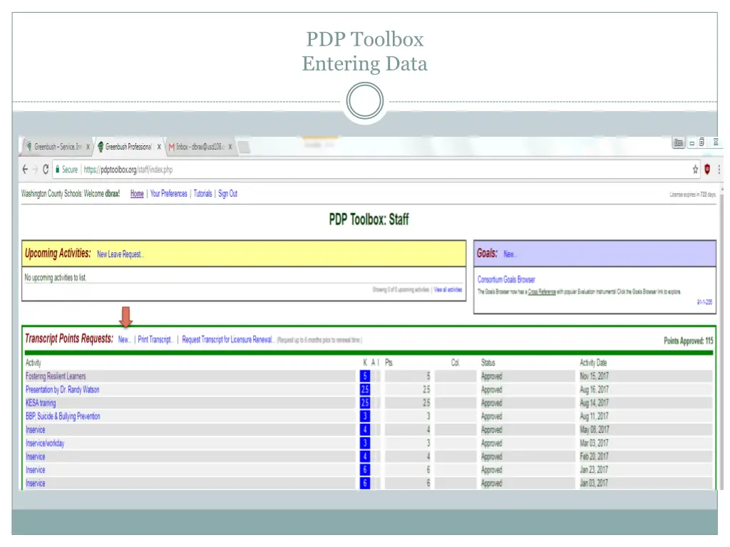 pdp toolbox entering data