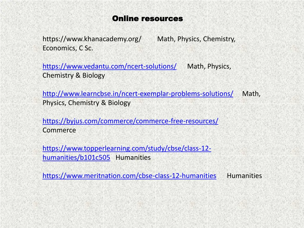online resources online resources