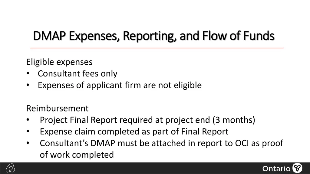 dmap expenses reporting and flow of funds dmap