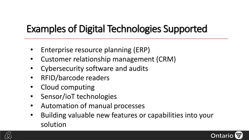 examples of digital technologies supported
