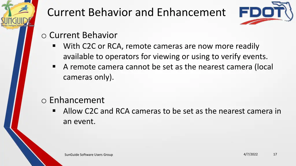 current behavior and enhancement 1