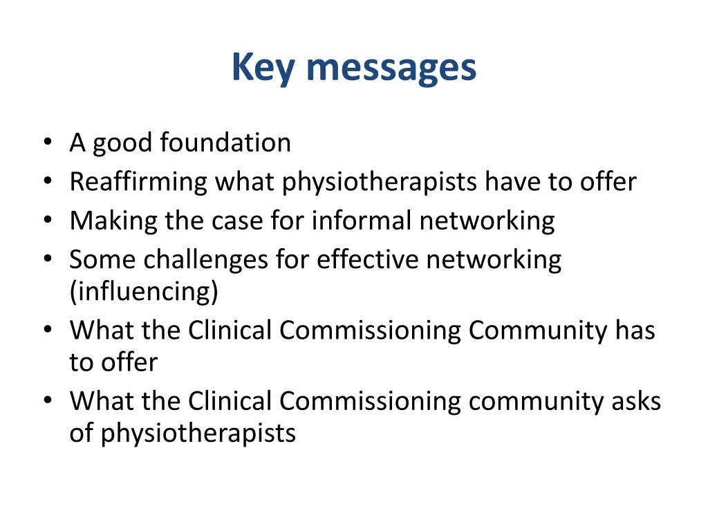 key messages