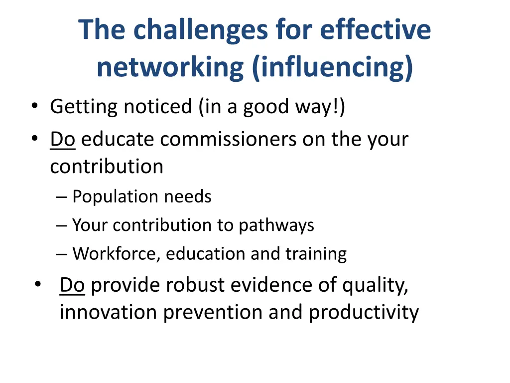 the challenges for effective networking
