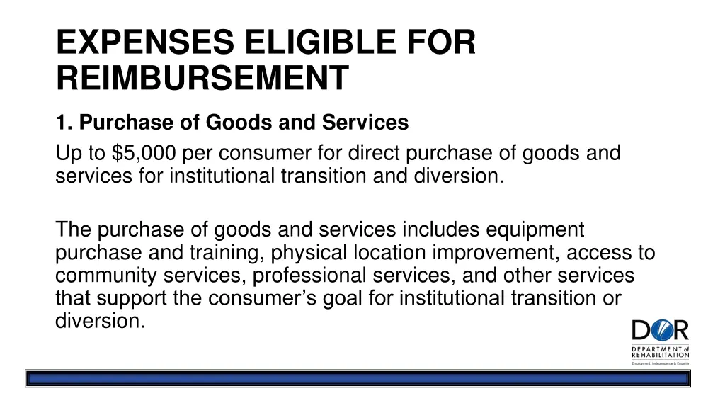 expenses eligible for reimbursement
