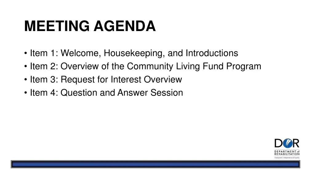meeting agenda