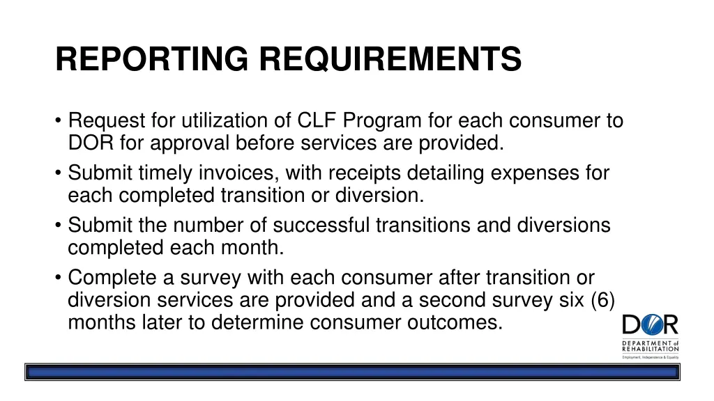 reporting requirements