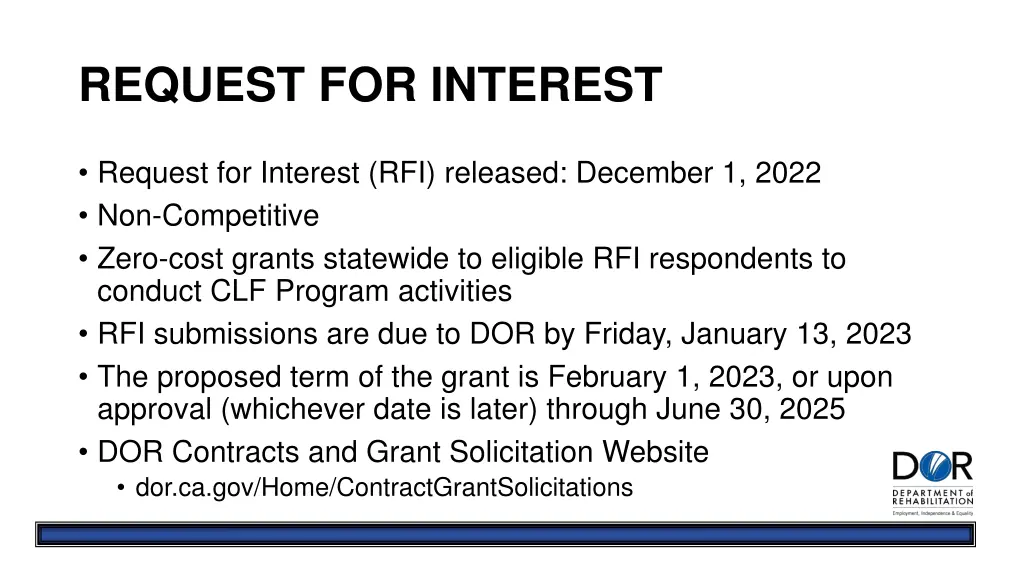 request for interest